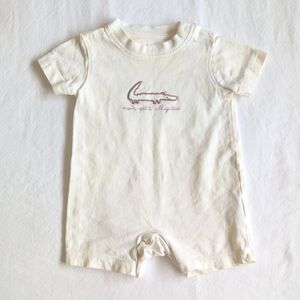 joe fresh cream alligator embroidered cotton romper playsuit 0-3 months baby